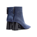 Crystal Denim Ankle Boots