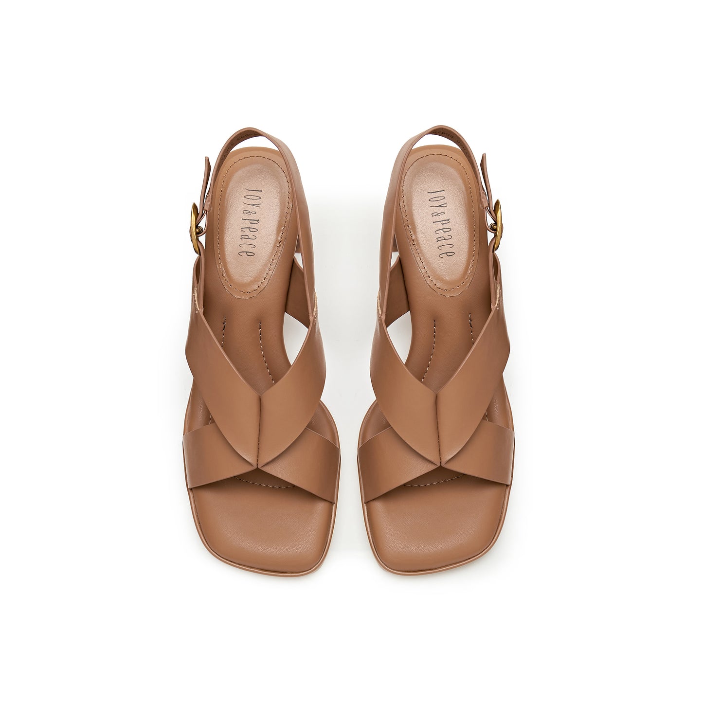 Cross Strap Block Heel Sandals