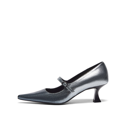 Metallic Leather High Heel