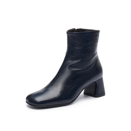 Square-toe Block Heel Ankle Boots