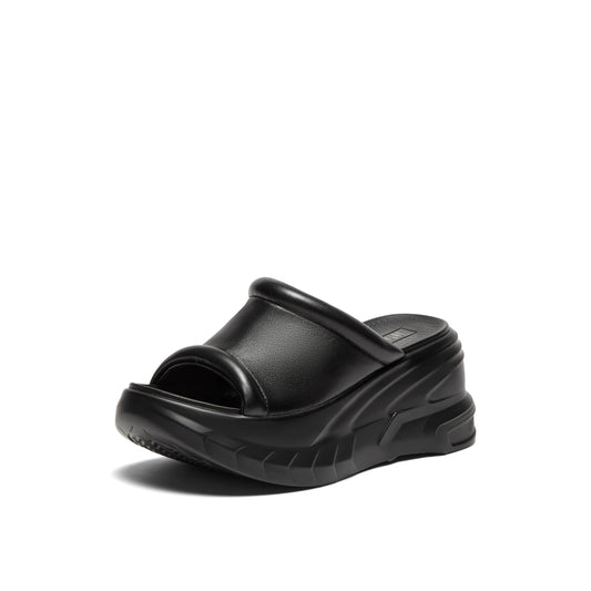 Chunky Sole Kid Leather Slippers