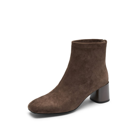 Zip-back Kid suede Short Boots