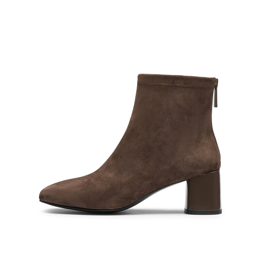 Zip-back Kid suede Short Boots