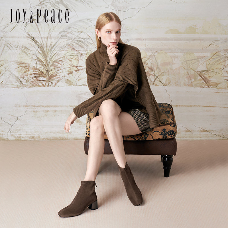 Zip-back Kid suede Short Boots