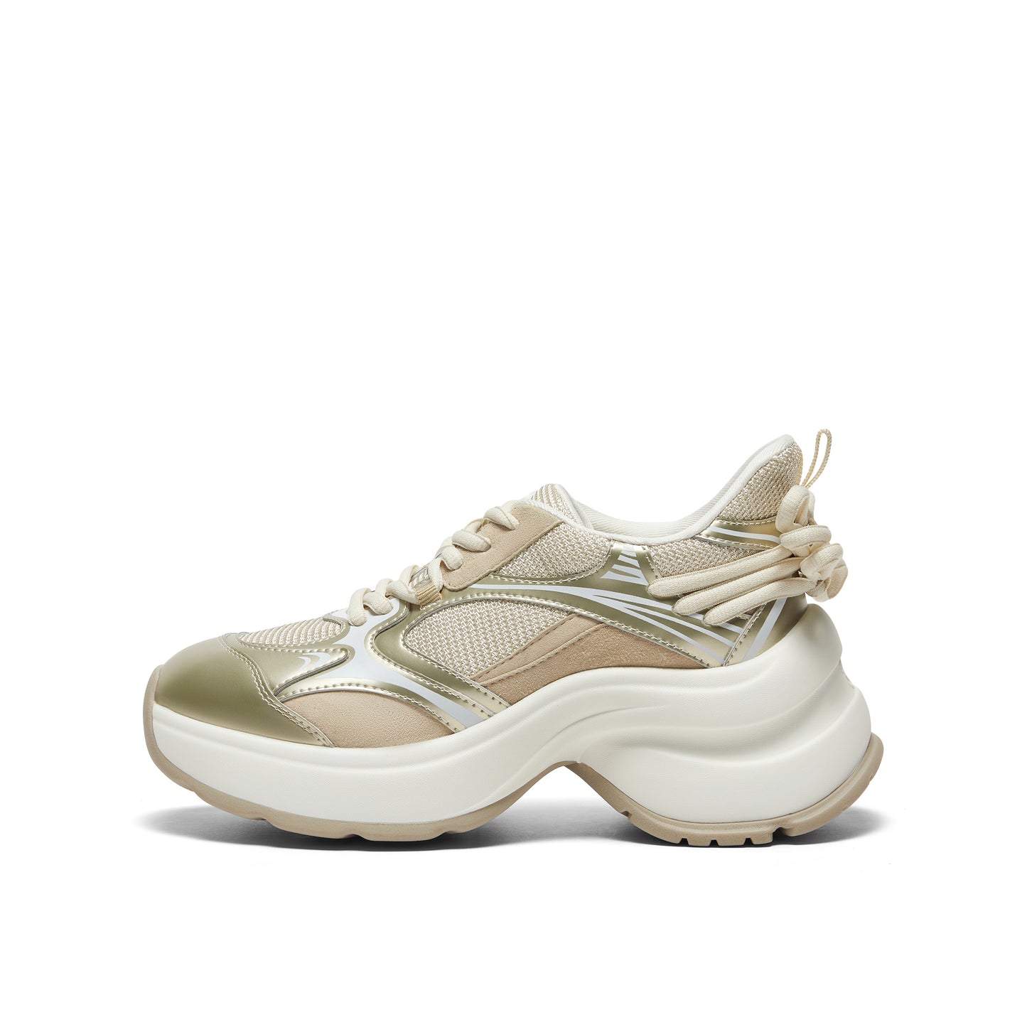 Metallized leather Sneakers with Ribbon