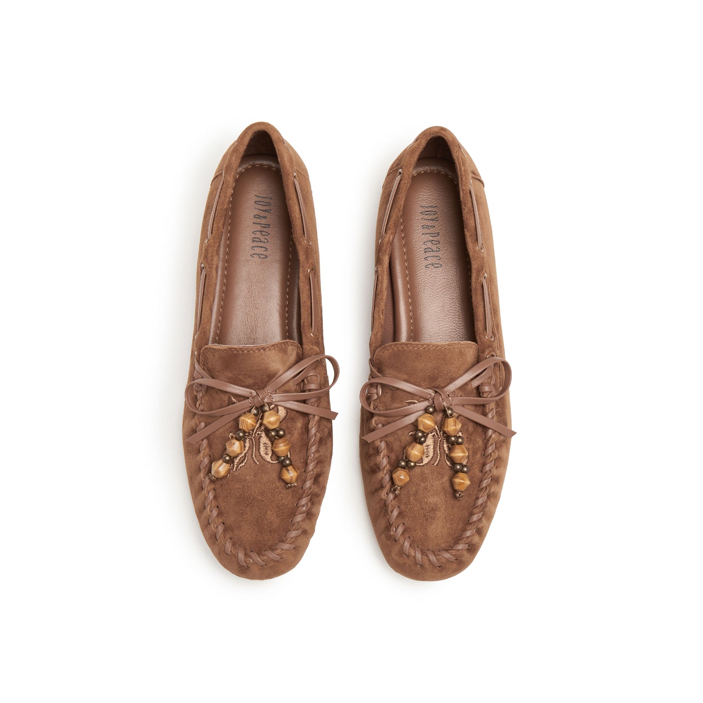 Suede Loafers with Ribbon