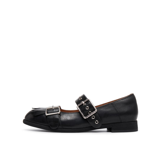 Double Buckle Mary Jane with Fringe