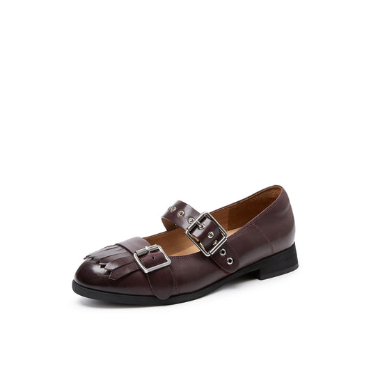 Double Buckle Mary Jane with Fringe