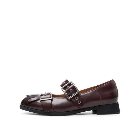 Double Buckle Mary Jane with Fringe