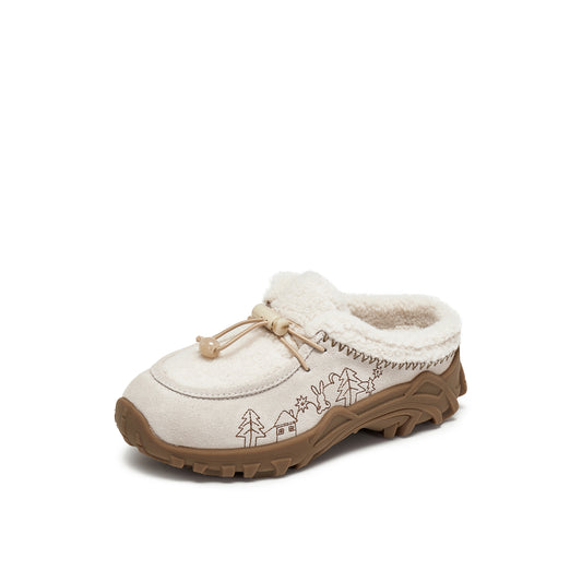 Calf Split / Faux Wool Mule