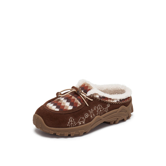 Calf Split / Faux Wool Mule