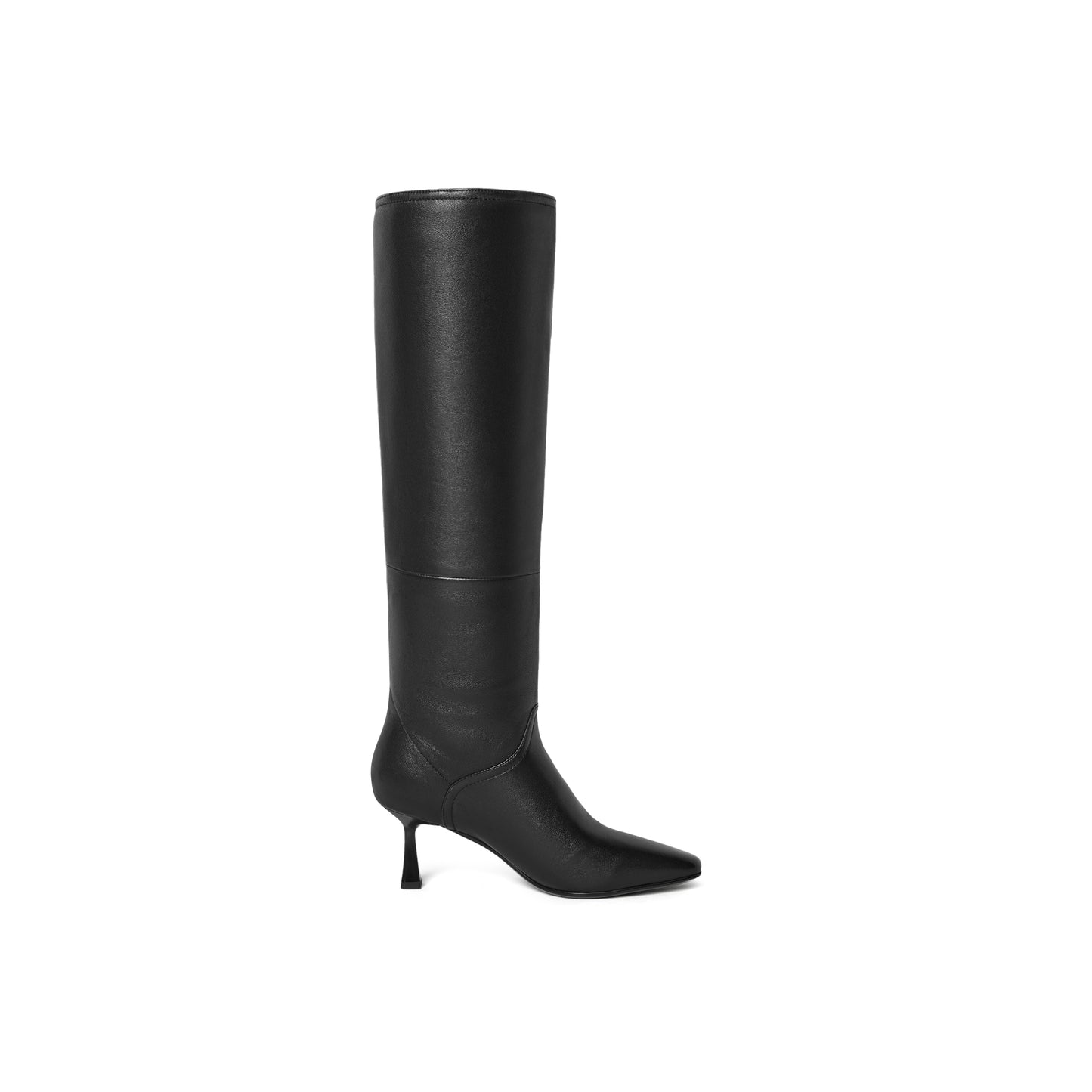 Pointed Toe Kid Leather Knee Length Boots