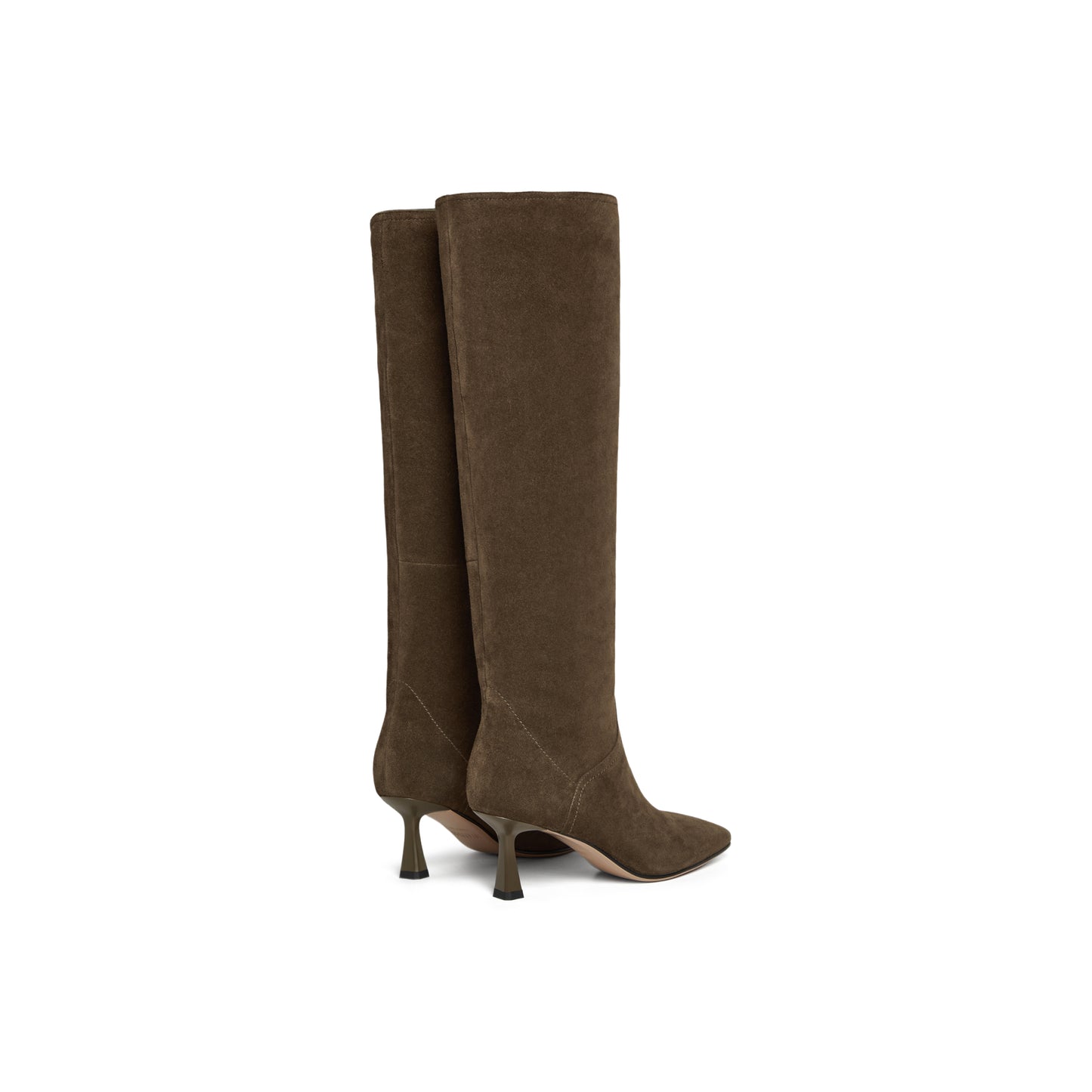 Pointed Toe Calf Split Knee Length Boots