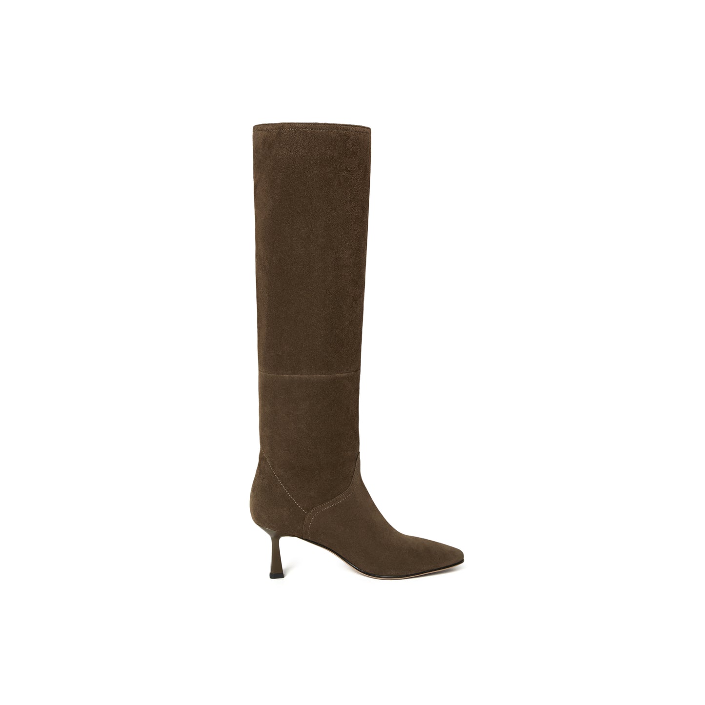 Pointed Toe Calf Split Knee Length Boots