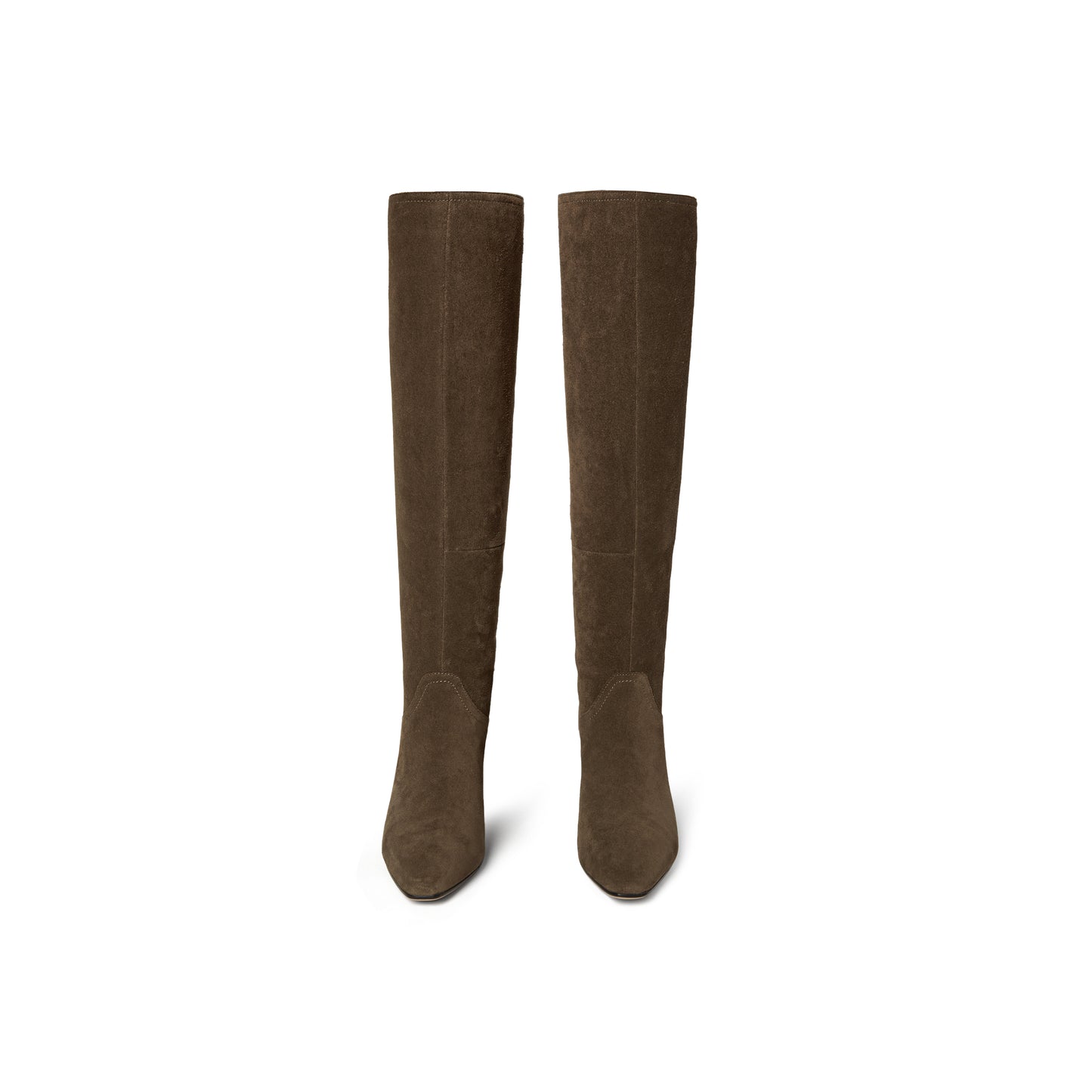 Pointed Toe Calf Split Knee Length Boots