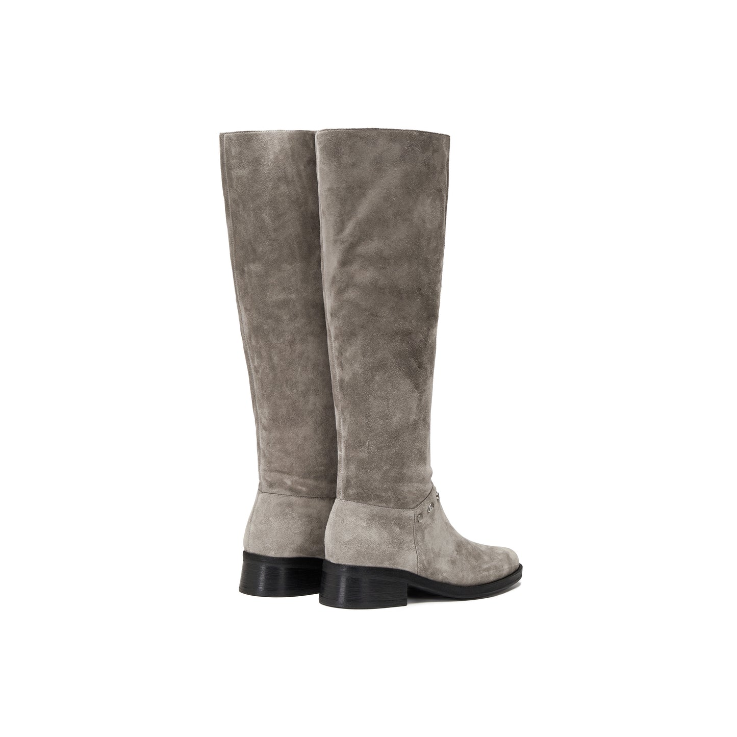 Irregular Stud-Embellished Calf Split Long Boots