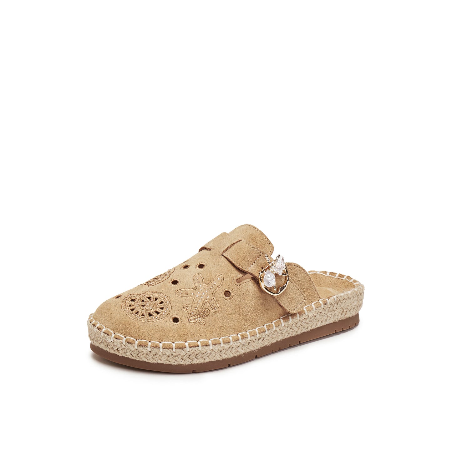 Marine-inspired Embroidered Mules