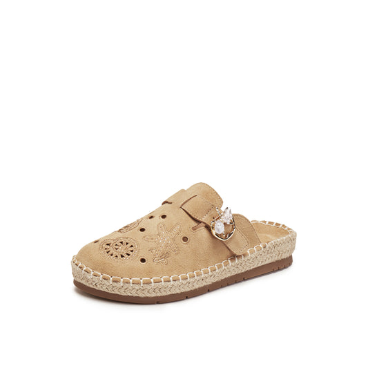 Marine-inspired Embroidered Mules