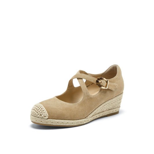 Wedged Espadrille Mary Jane Shoes