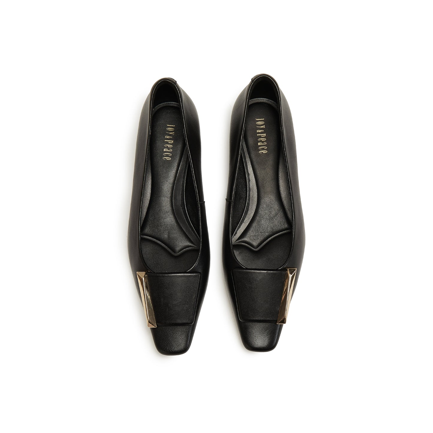 Square-Toe Mid Heel Pumps with Buckle