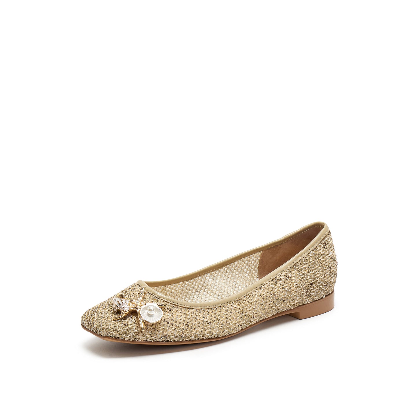 Square-Toe Mesh Flats