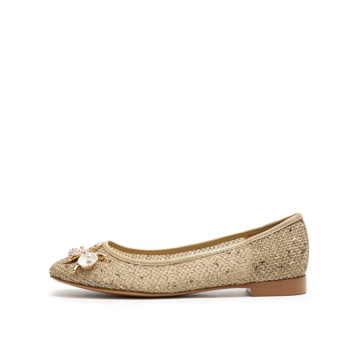 Square-Toe Mesh Flats