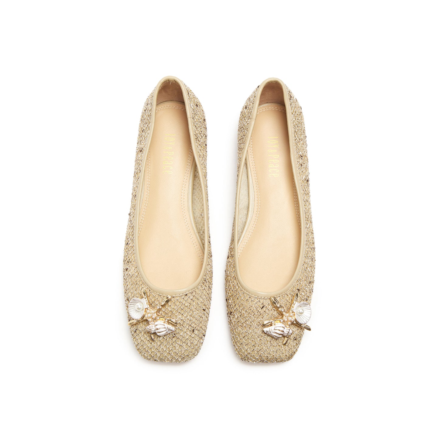 Square-Toe Mesh Flats