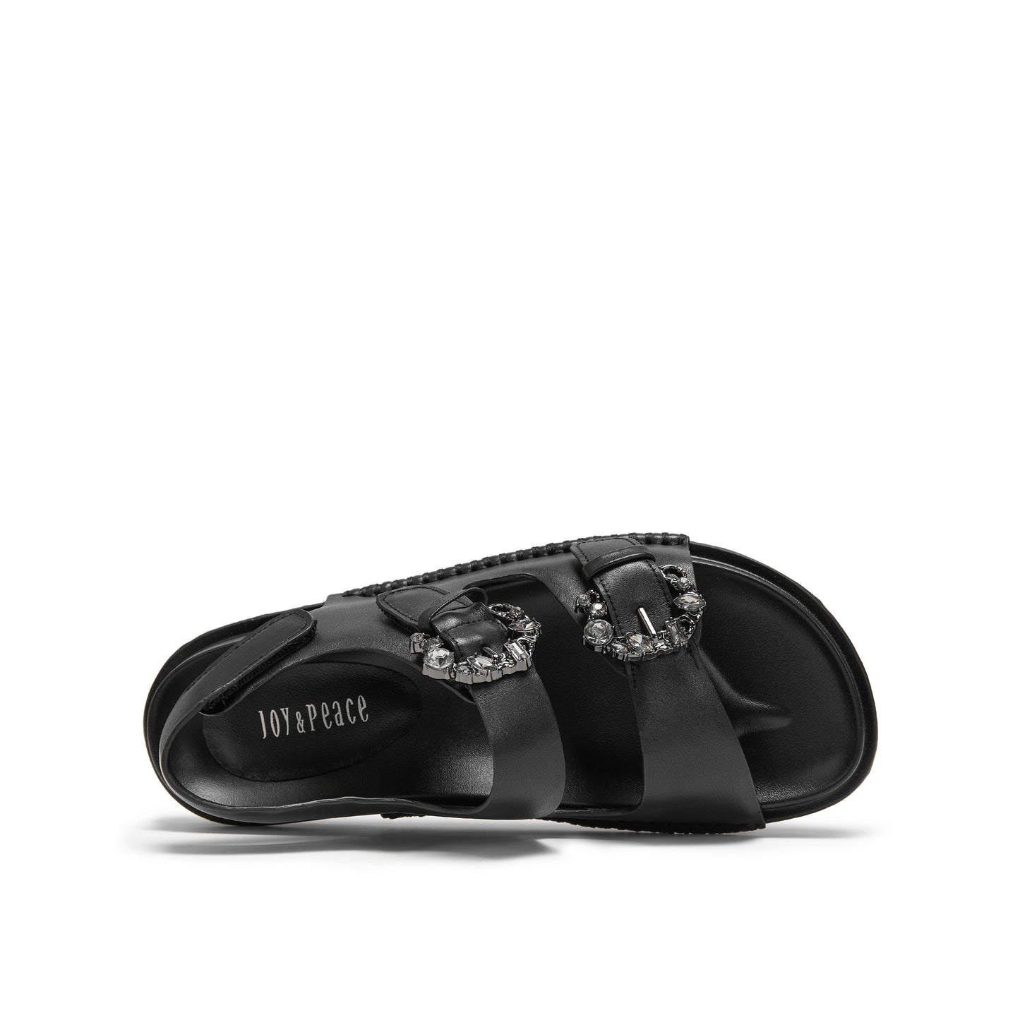 Embellished Buckle Double Strap Sandals