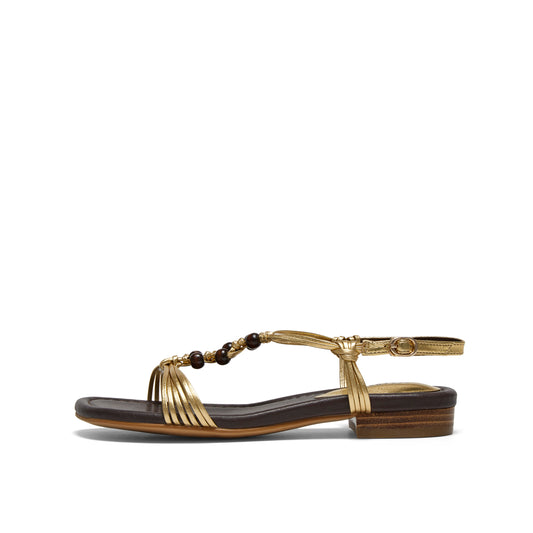 Beaded Woven Strap Sandals