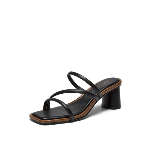 Strappy Blocked-heel Slippers