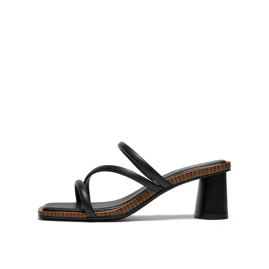 Strappy Blocked-heel Slippers
