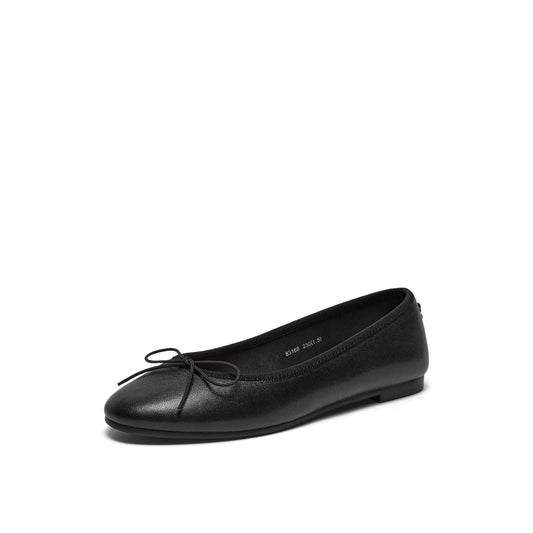 Round Toe Ballet Flats with Bow