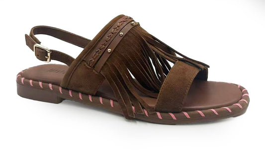 Fringe Sling-back Sandals