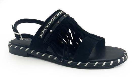 Fringe Sling-back Sandals
