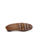Plaid Patterned Loafers with Chain Details