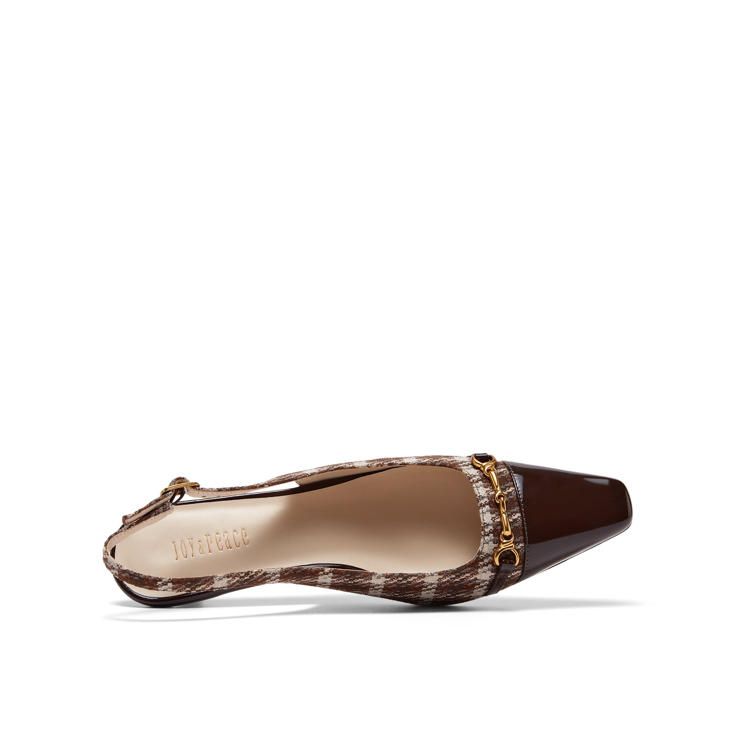 Plaid Patterned Slingback with small studs