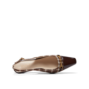 Plaid Patterned Slingback with small studs