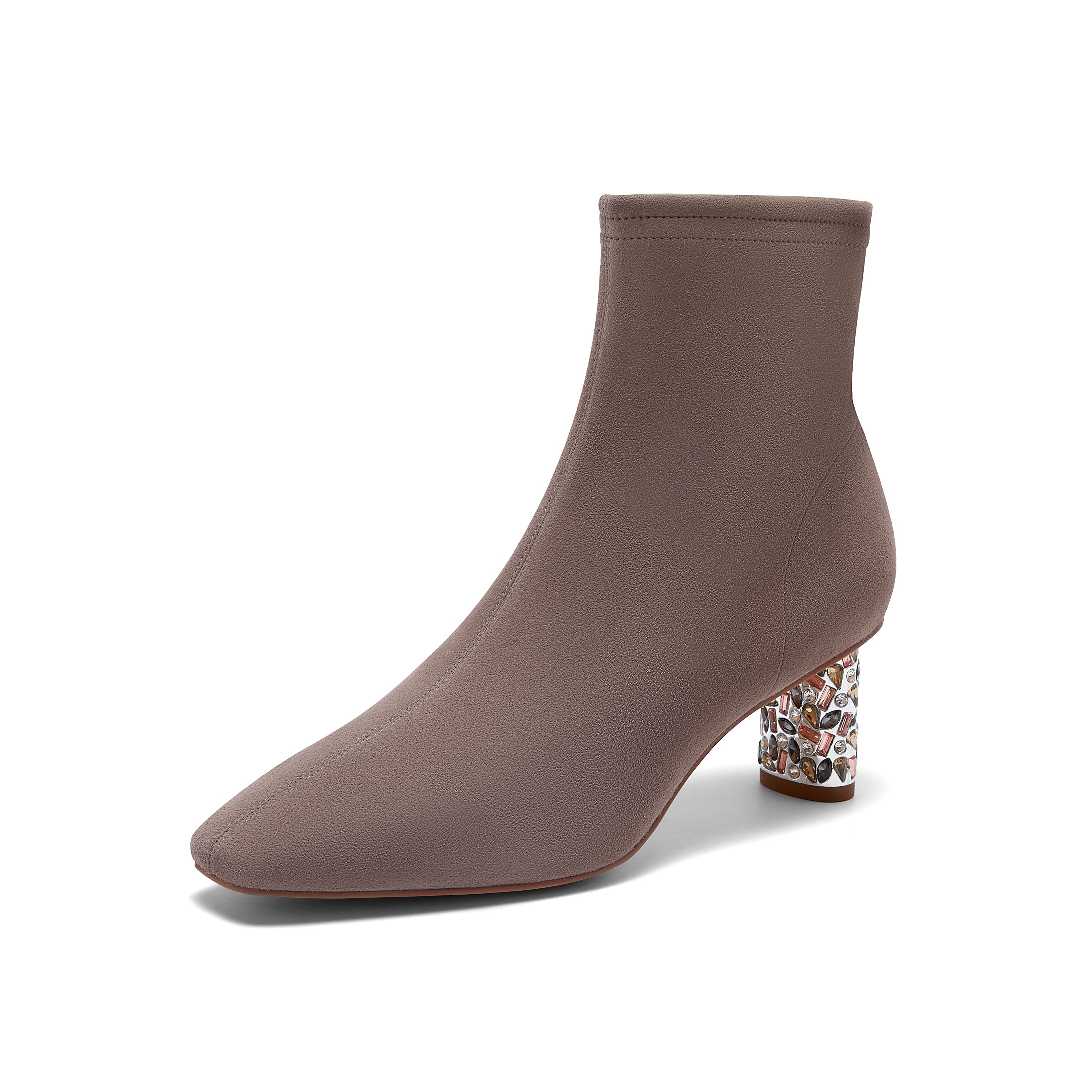 Crystal-embellished Heel Ankle Boots
