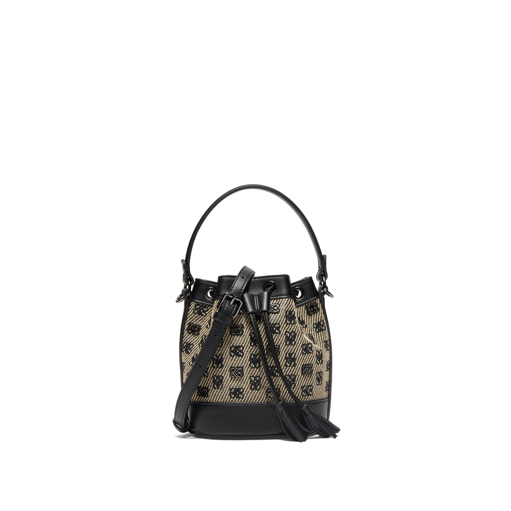 Embossed CanvasBucket Bag