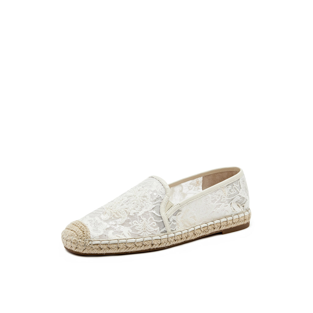 Beaded Lace Espadrilles
