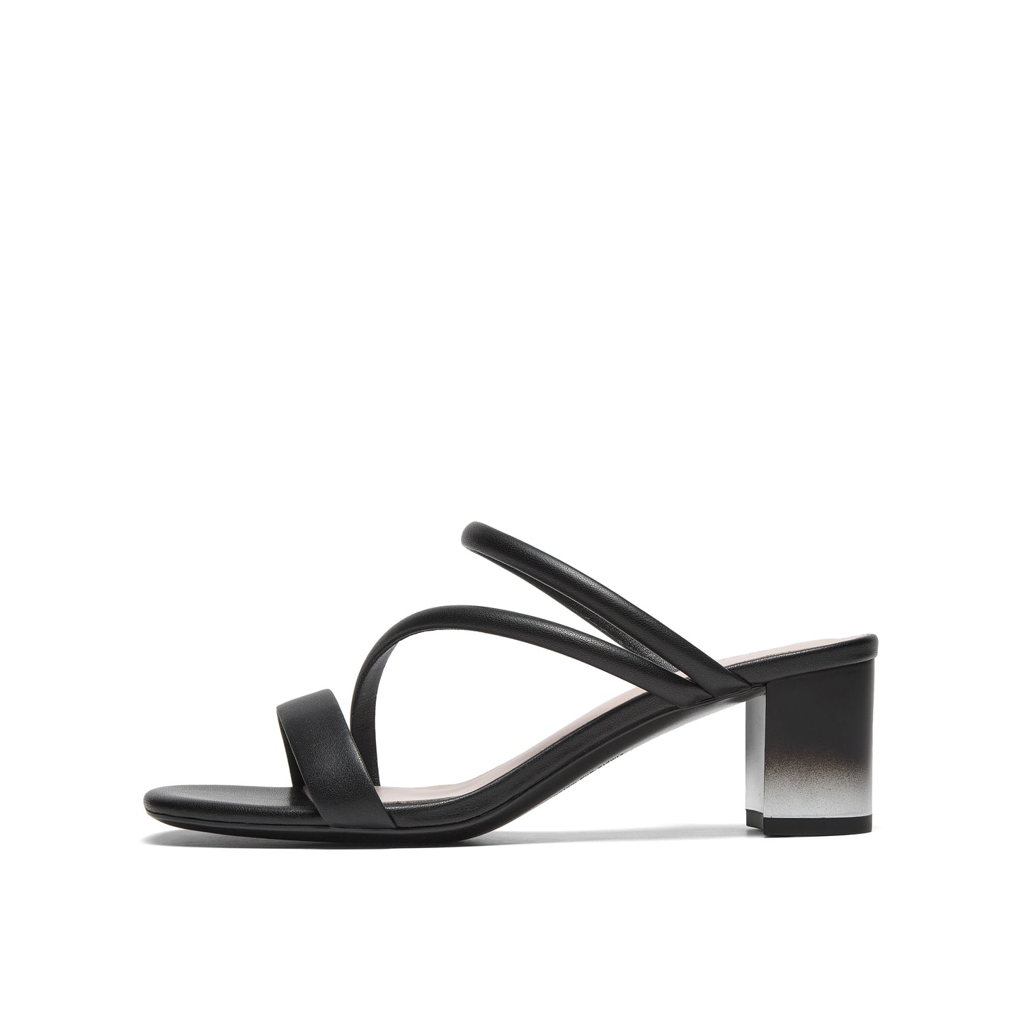Thin Strap Block Heel Slippers