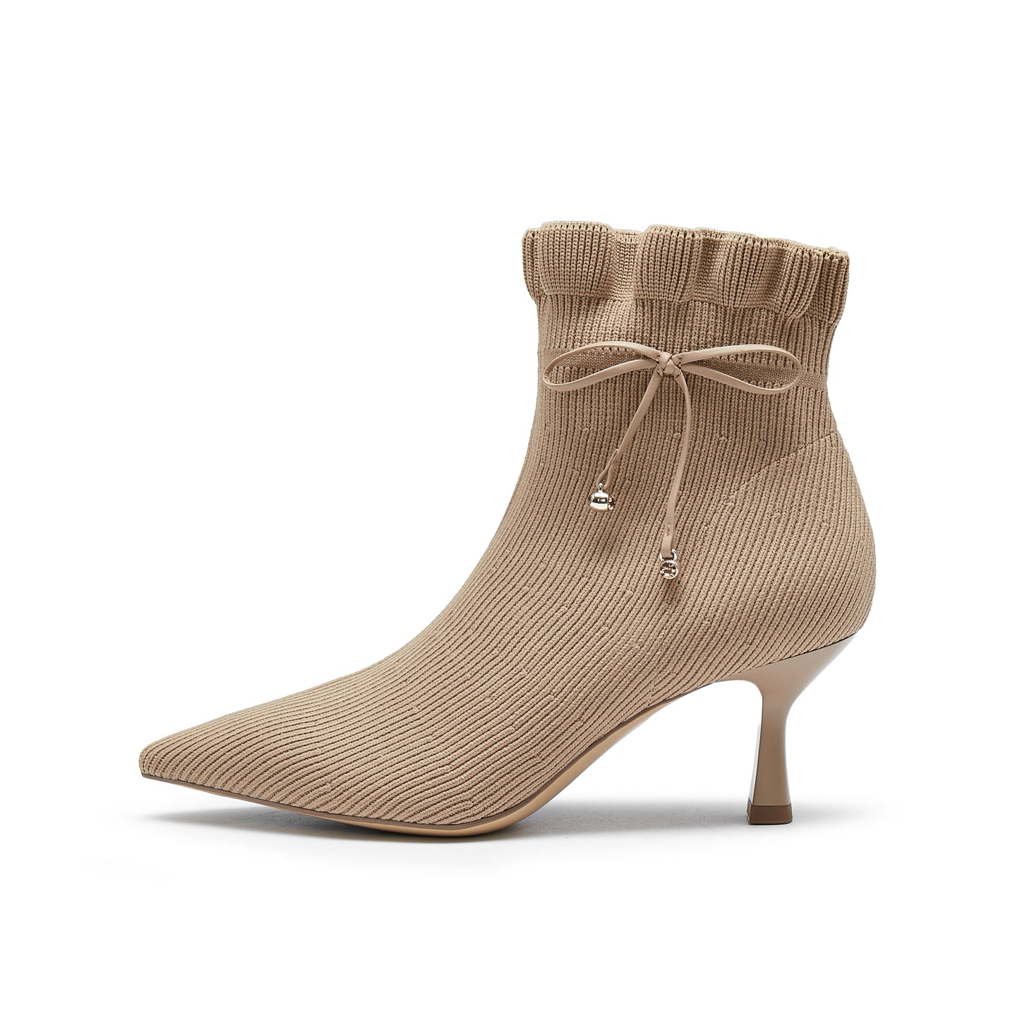 Ruffled Collar Knitted Boots