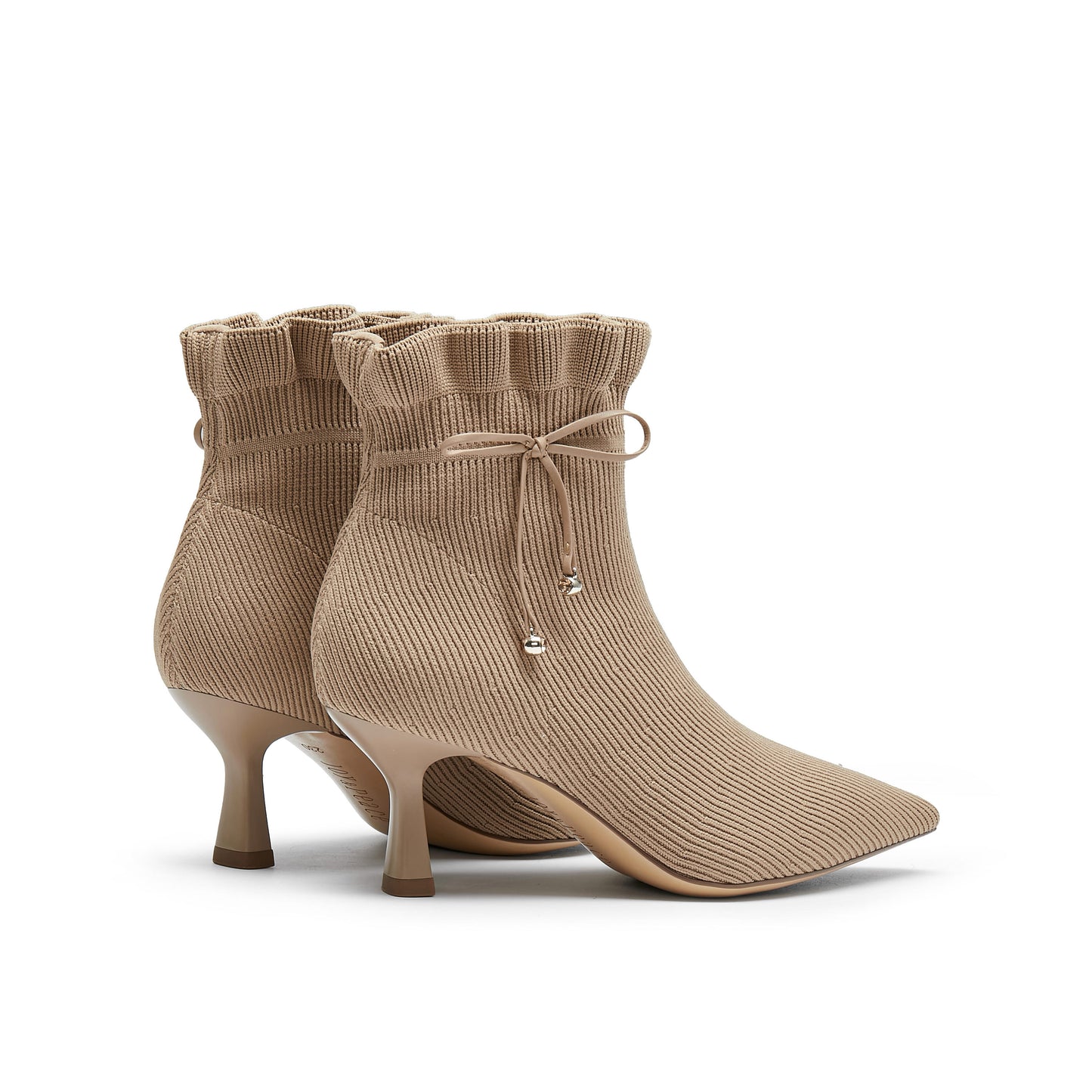 Ruffled Collar Knitted Boots