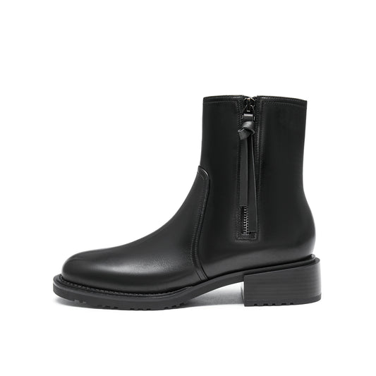 Short Boots with Decorative Zip