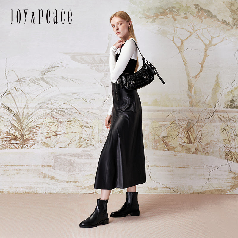 Short Boots with Decorative Zip