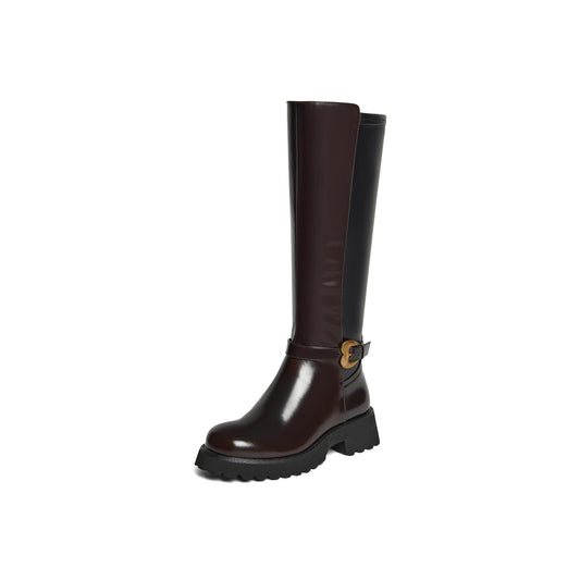 Heart Shaped Buckle Long Boots