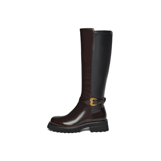 Heart Shaped Buckle Long Boots