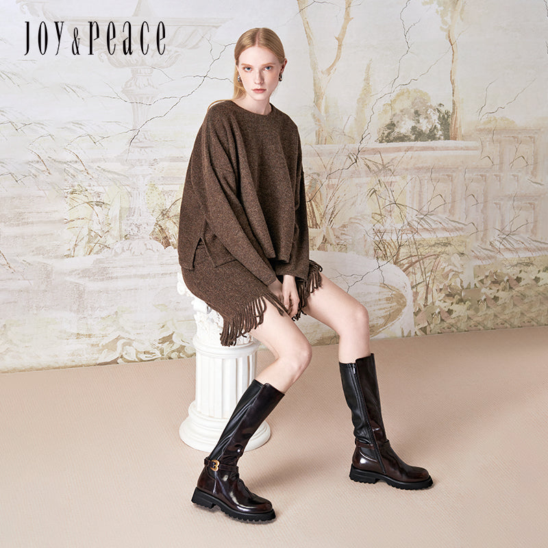 Heart Shaped Buckle Long Boots