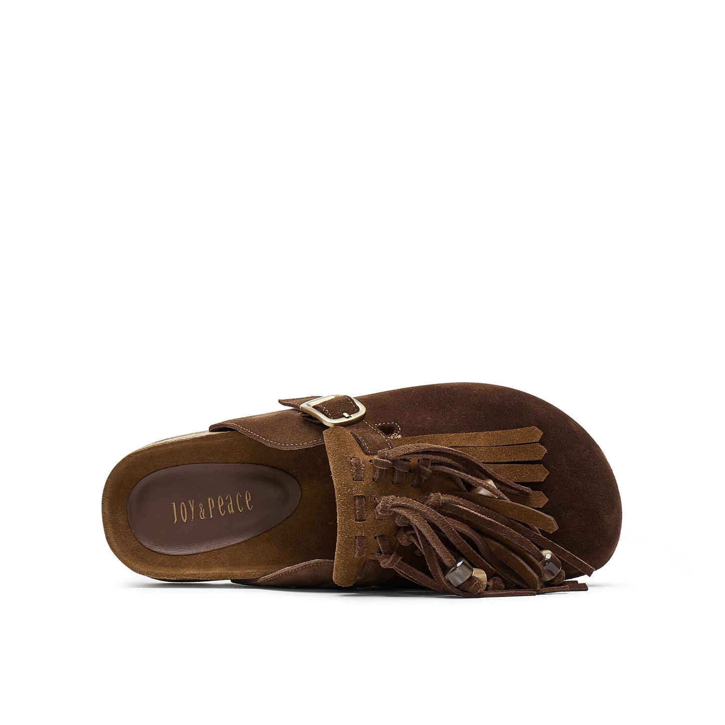 Calf Split Mules with Fringes