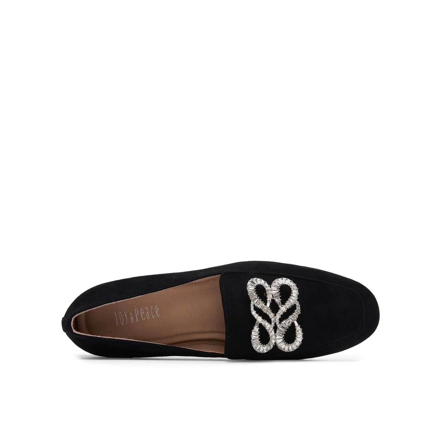 JP Infinity Crystal Embellished Buckle Loafers
